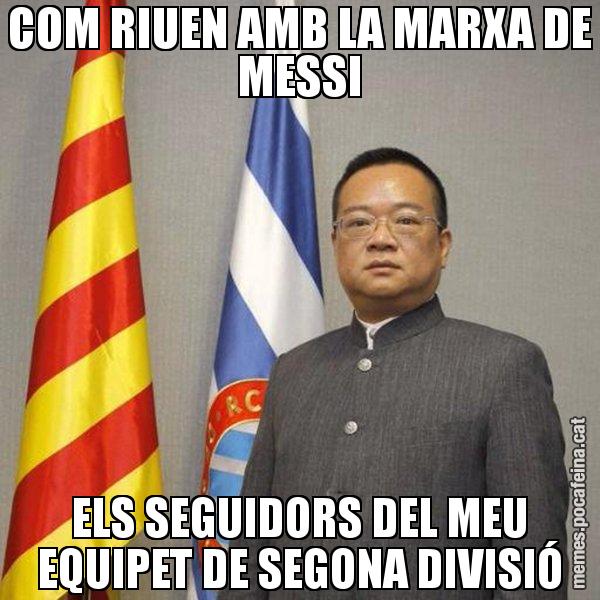 COM RIUEN AMB LA MARXA DE MESSI ELS SEGUIDORS DEL MEU EQUIPET DE SEGONA DIVISIÓ - Chen Yansheng