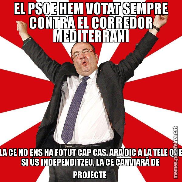EL PSOE HEM VOTAT SEMPRE CONTRA EL CORREDOR MEDITERRANI LA CE NO ENS HA FOTUT CAP CAS. ARA DIC A LA TELE QUE SI US INDEPENDITZEU, LA CE CANVIARÀ DE PROJECTE - Miquel Iceta - 27S