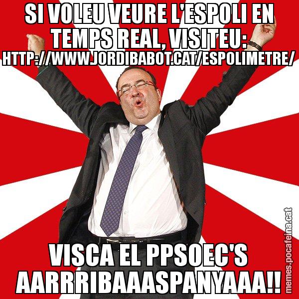 SI VOLEU VEURE L'ESPOLI EN TEMPS REAL, VISITEU: HTTP://WWW.JORDIBABOT.CAT/ESPOLIMETRE/ VISCA EL PPSOEC'S AARRRIBAAASPANYAAA!! - Miquel Iceta - 27S