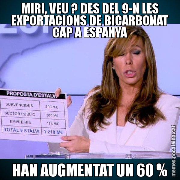 MIRI, VEU ? DES DEL 9-N LES EXPORTACIONS DE BICARBONAT CAP A ESPANYA HAN AUGMENTAT UN 60 % - Alícia Paper i Suma
