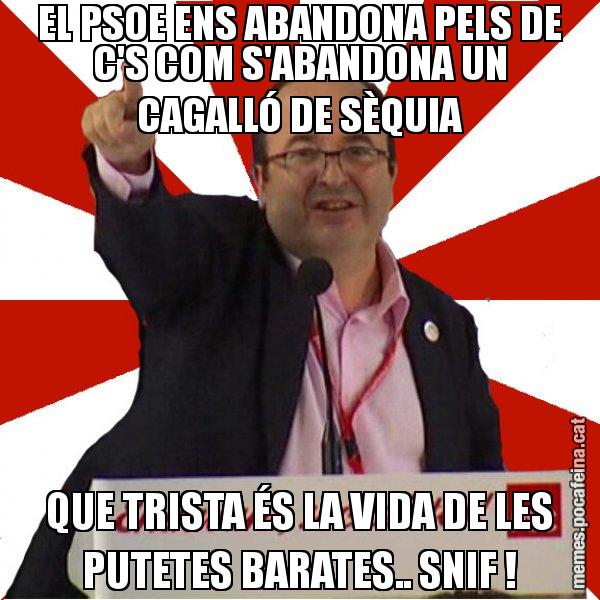 EL PSOE ENS ABANDONA PELS DE C'S COM S'ABANDONA UN CAGALLÓ DE SÈQUIA QUE TRISTA ÉS LA VIDA DE LES PUTETES BARATES.. SNIF ! - Miquel Iceta