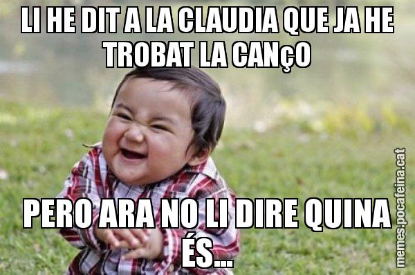 LI HE DIT A LA CLAUDIA QUE JA HE TROBAT LA CANçO PERO ARA NO LI DIRE QUINA ÉS... - El diabòlic nen asiàtic