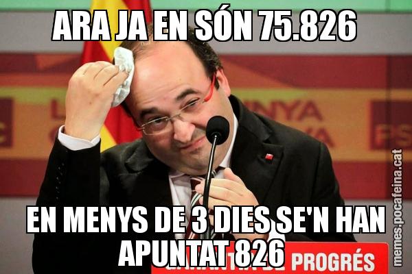 ARA JA EN SÓN 75.826 EN MENYS DE 3 DIES SE'N HAN APUNTAT 826