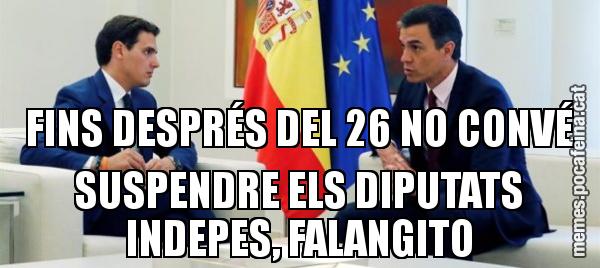 FINS DESPRÉS DEL 26 NO CONVÉ SUSPENDRE ELS DIPUTATS INDEPES, FALANGITO