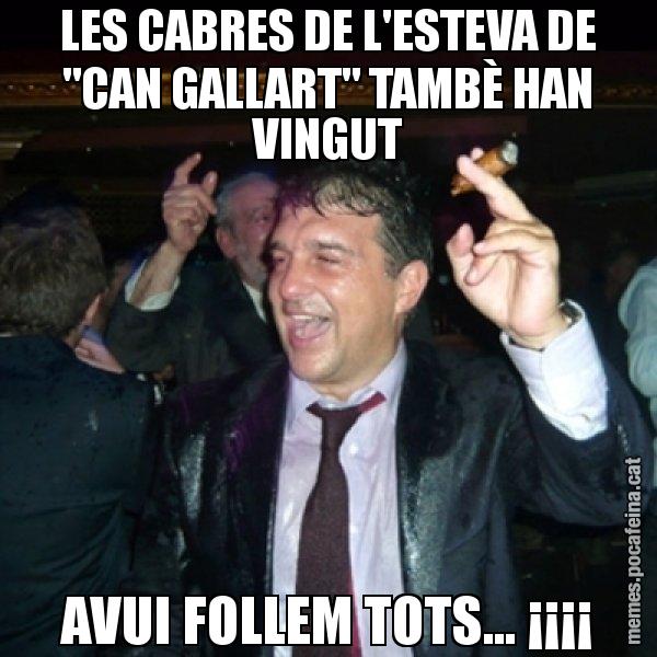 LES CABRES DE L'ESTEVA DE "CAN GALLART" TAMBÈ HAN VINGUT AVUI FOLLEM TOTS... ¡¡¡¡ - Laporta de Festa