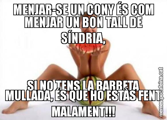 MENJAR-SE UN CONY ÉS COM MENJAR UN BON TALL DE SÍNDRIA, SI NO TENS LA BARBETA MULLADA, ÉS QUE HO ESTÀS FENT MALAMENT!!!