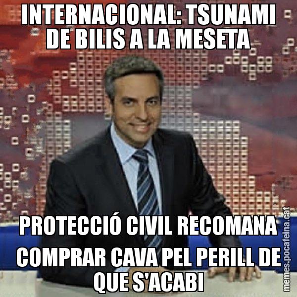 INTERNACIONAL: TSUNAMI DE BILIS A LA MESETA PROTECCIÓ CIVIL RECOMANA COMPRAR CAVA PEL PERILL DE QUE S'ACABI - Trollicer