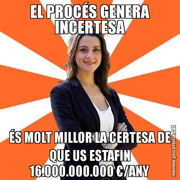 EL PROCÉS GENERA INCERTESA ÉS MOLT MILLOR LA CERTESA DE QUE US ESTAFIN 16.000.000.000 €/ANY - Inés Arrimadas - 27S