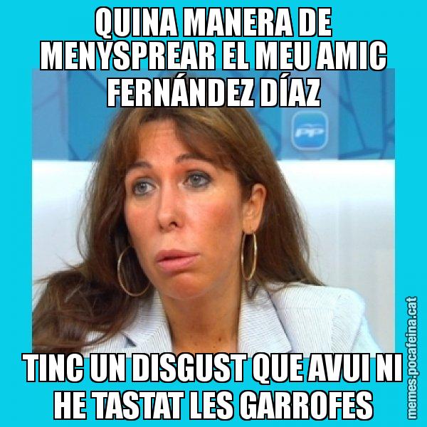 QUINA MANERA DE MENYSPREAR EL MEU AMIC FERNÁNDEZ DÍAZ TINC UN DISGUST QUE AVUI NI HE TASTAT LES GARROFES - Alícia Sánchez Camacho