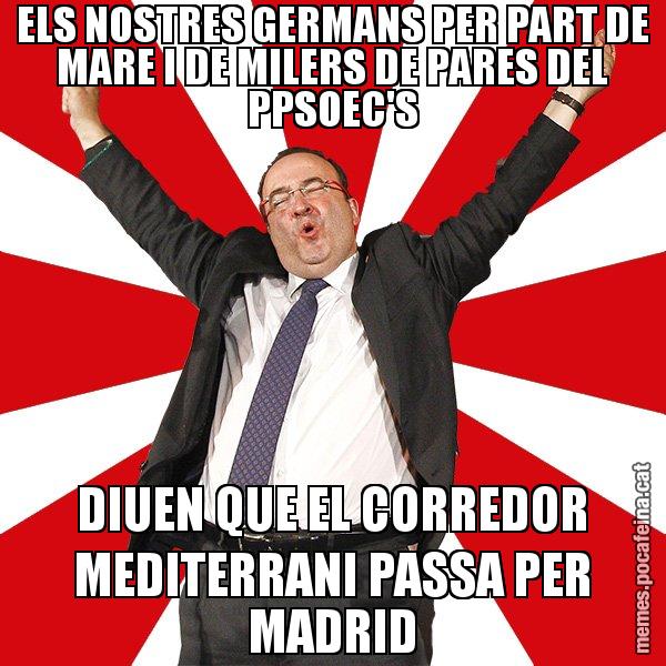 ELS NOSTRES GERMANS PER PART DE MARE I DE MILERS DE PARES DEL PPSOEC'S DIUEN QUE EL CORREDOR MEDITERRANI PASSA PER MADRID - Miquel Iceta - 27S
