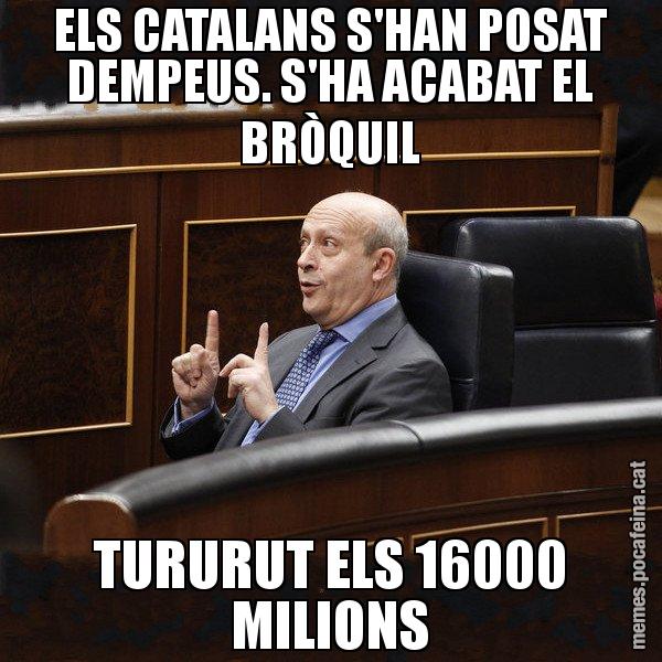 ELS CATALANS S'HAN POSAT DEMPEUS. S'HA ACABAT EL BRÒQUIL TURURUT ELS 16000 MILIONS - Ministre Wert