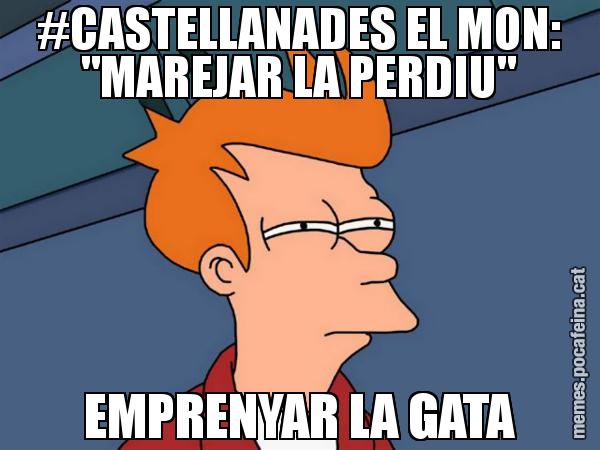 #CASTELLANADES EL MON: "MAREJAR LA PERDIU" EMPRENYAR LA GATA - Futurama Fry
