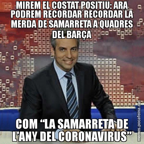 MIREM EL COSTAT POSITIU: ARA PODREM RECORDAR RECORDAR LA MERDA DE SAMARRETA A QUADRES DEL BARÇA COM “LA SAMARRETA DE L’ANY DEL CORONAVIRUS” - Trollicer