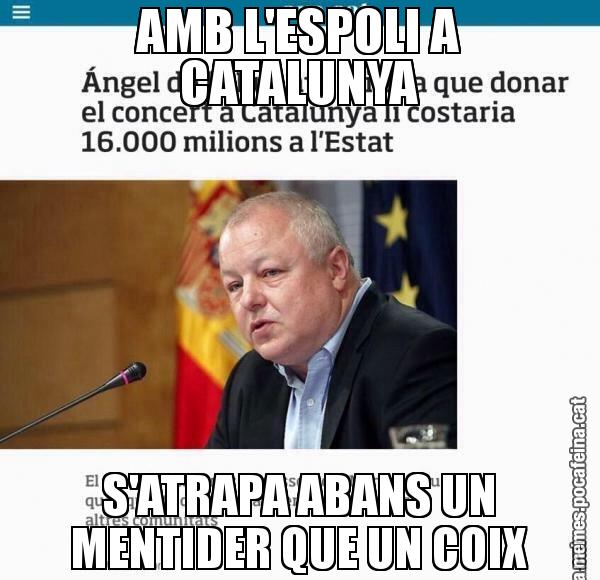 AMB L'ESPOLI A CATALUNYA S'ATRAPA ABANS UN MENTIDER QUE UN COIX