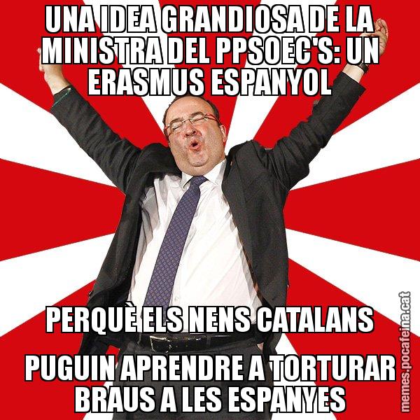UNA IDEA GRANDIOSA DE LA MINISTRA DEL PPSOEC'S: UN ERASMUS ESPANYOL PERQUÈ ELS NENS CATALANS PUGUIN APRENDRE A TORTURAR BRAUS A LES ESPANYES - Miquel Iceta - 27S