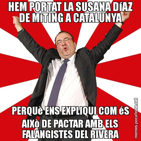 HEM PORTAT LA SUSANA DíAZ DE MíTING A CATALUNYA PERQUè ENS EXPLIQUI COM éS AIXò DE PACTAR AMB ELS FALANGISTES DEL RIVERA - Miquel Iceta - 27S
