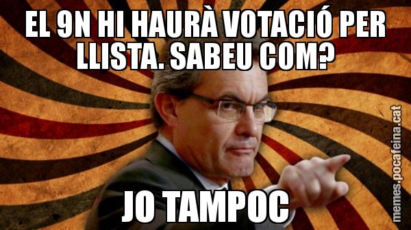 EL 9N HI HAURÀ VOTACIÓ PER LLISTA. SABEU COM? JO TAMPOC