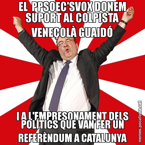 EL  PPSOEC'SVOX DONEM SUPORT AL COLPISTA VENEÇOLÀ GUAIDÓ I A L'EMPRESONAMENT DELS POLÍTICS QUE VAN FER UN REFERÈNDUM A CATALUNYA - Miquel Iceta - 27S