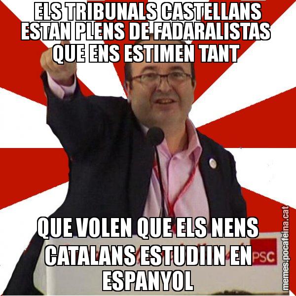 ELS TRIBUNALS CASTELLANS ESTAN PLENS DE FADARALISTAS  QUE ENS ESTIMEN TANT  QUE VOLEN QUE ELS NENS CATALANS ESTUDIIN EN ESPANYOL - Miquel Iceta