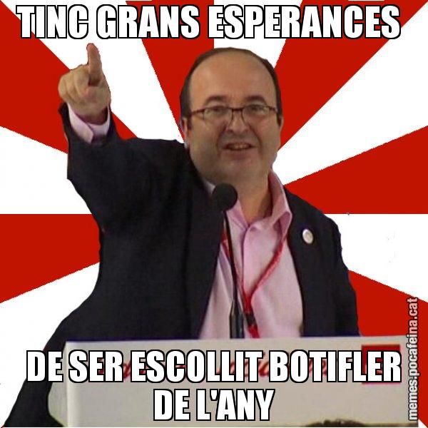 TINC GRANS ESPERANCES  DE SER ESCOLLIT BOTIFLER DE L'ANY - Miquel Iceta