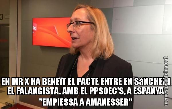 EN MR X HA BENEïT EL PACTE ENTRE EN SàNCHEZ I EL FALANGISTA. AMB EL PPSOEC'S, A ESPANYA "EMPIESSA A AMANESSER"