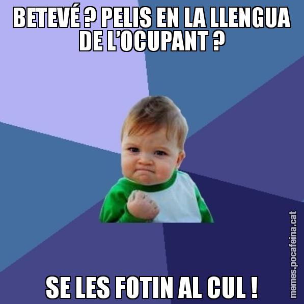 BETEVÉ ? PELIS EN LA LLENGUA DE L’OCUPANT ? SE LES FOTIN AL CUL ! - Success Kid