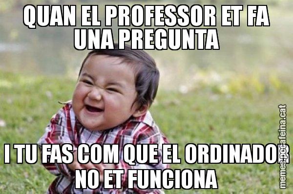 QUAN EL PROFESSOR ET FA UNA PREGUNTA I TU FAS COM QUE EL ORDINADOR NO ET FUNCIONA - El diabòlic nen asiàtic