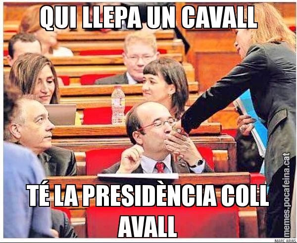 QUI LLEPA UN CAVALL TÉ LA PRESIDÈNCIA COLL AVALL