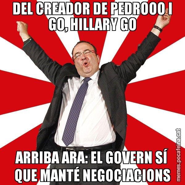 DEL CREADOR DE PEDROOO I GO, HILLARY GO ARRIBA ARA: EL GOVERN SÍ QUE MANTÉ NEGOCIACIONS - Miquel Iceta - 27S