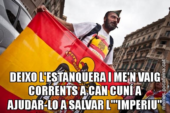 DEIXO L'ESTANQUERA I ME'N VAIG CORRENTS A CAN CUNÍ A AJUDAR-LO A SALVAR L'"IMPERIU"