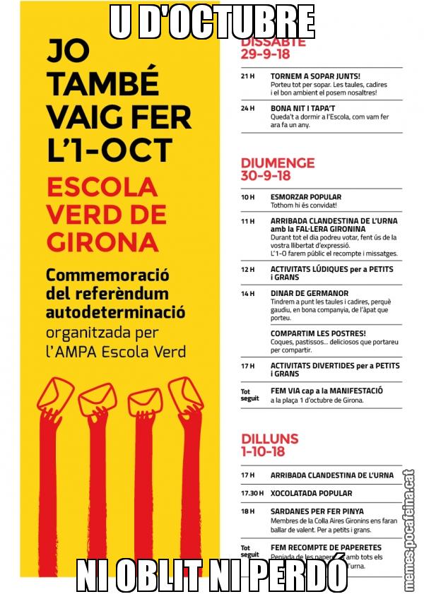 U D'OCTUBRE NI OBLIT NI PERDÓ