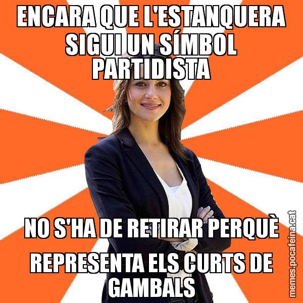 ENCARA QUE L'ESTANQUERA SIGUI UN SÍMBOL PARTIDISTA NO S'HA DE RETIRAR PERQUÈ REPRESENTA ELS CURTS DE GAMBALS - Inés Arrimadas - 27S