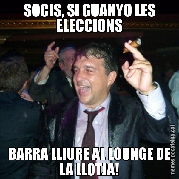 SOCIS, SI GUANYO LES ELECCIONS BARRA LLIURE AL LOUNGE DE LA LLOTJA! - Laporta de Festa