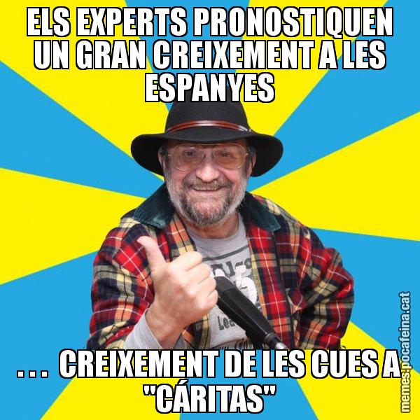ELS EXPERTS PRONOSTIQUEN UN GRAN CREIXEMENT A LES ESPANYES . . .  CREIXEMENT DE LES CUES A "CÁRITAS" - Tomeu Penya