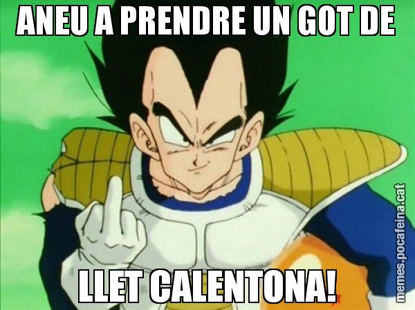 ANEU A PRENDRE UN GOT DE LLET CALENTONA! - Vegeta
