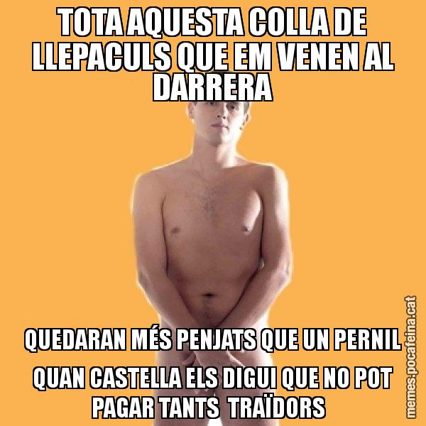 TOTA AQUESTA COLLA DE LLEPACULS QUE EM VENEN AL DARRERA QUEDARAN MÉS PENJATS QUE UN PERNIL QUAN CASTELLA ELS DIGUI QUE NO POT PAGAR TANTS  TRAÏDORS - Albert Rivera