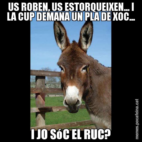 US ROBEN, US ESTORQUEIXEN... I LA CUP DEMANA UN PLA DE XOC... I JO SóC EL RUC? - El burro Català