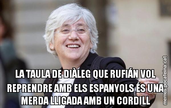 LA TAULA DE DIÀLEG QUE RUFIÁN VOL REPRENDRE AMB ELS ESPANYOLS ÉS UNA MERDA LLIGADA AMB UN CORDILL