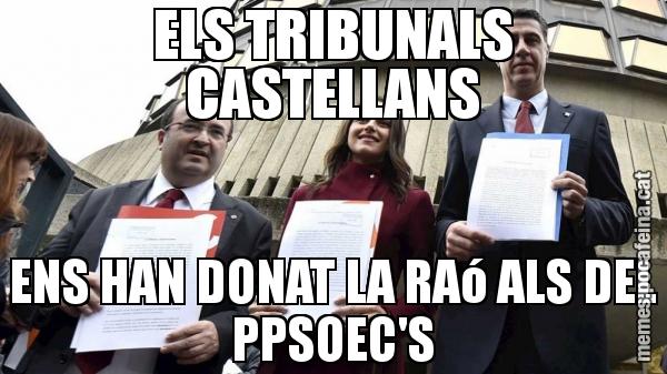 ELS TRIBUNALS CASTELLANS ENS HAN DONAT LA RAó ALS DEL PPSOEC'S