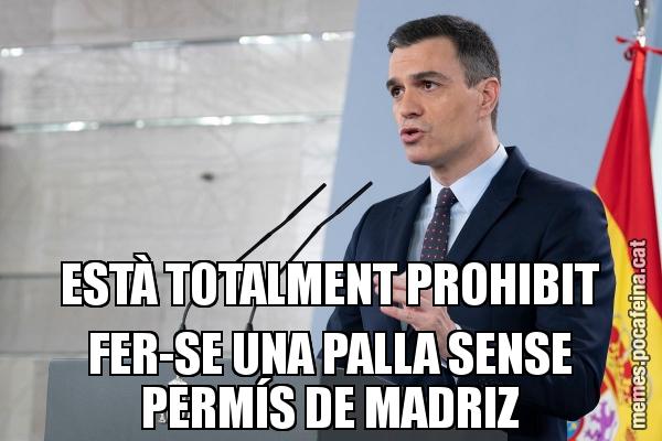 ESTÀ TOTALMENT PROHIBIT FER-SE UNA PALLA SENSE PERMÍS DE MADRIZ