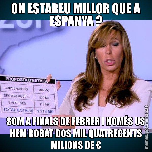ON ESTAREU MILLOR QUE A ESPANYA ? SOM A FINALS DE FEBRER I NOMÉS US HEM ROBAT DOS MIL QUATRECENTS MILIONS DE € - Alícia Paper i Suma