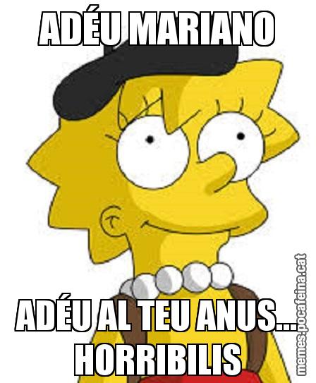 ADÉU MARIANO ADÉU AL TEU ANUS... HORRIBILIS