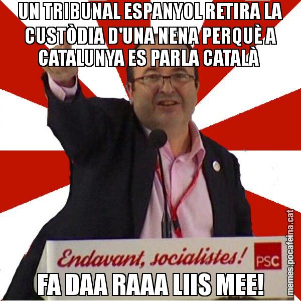 UN TRIBUNAL ESPANYOL RETIRA LA CUSTÒDIA D'UNA NENA PERQUÈ A CATALUNYA ES PARLA CATALÀ  FA DAA RAAA LIIS MEE! - Miquel Iceta