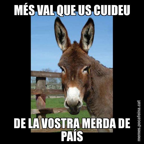 MÉS VAL QUE US CUIDEU DE LA VOSTRA MERDA DE PAÍS - El burro Català