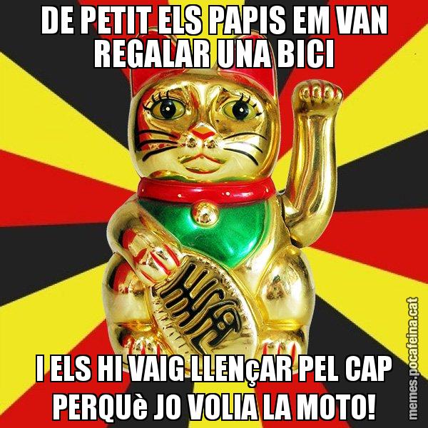DE PETIT ELS PAPIS EM VAN REGALAR UNA BICI I ELS HI VAIG LLENçAR PEL CAP PERQUè JO VOLIA LA MOTO! - El Gat de la Cup - 27S