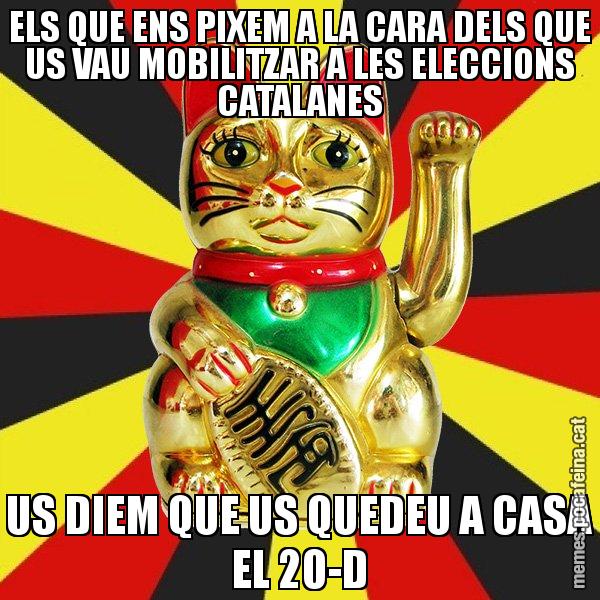 ELS QUE ENS PIXEM A LA CARA DELS QUE US VAU MOBILITZAR A LES ELECCIONS CATALANES US DIEM QUE US QUEDEU A CASA EL 20-D - El Gat de la Cup - 27S
