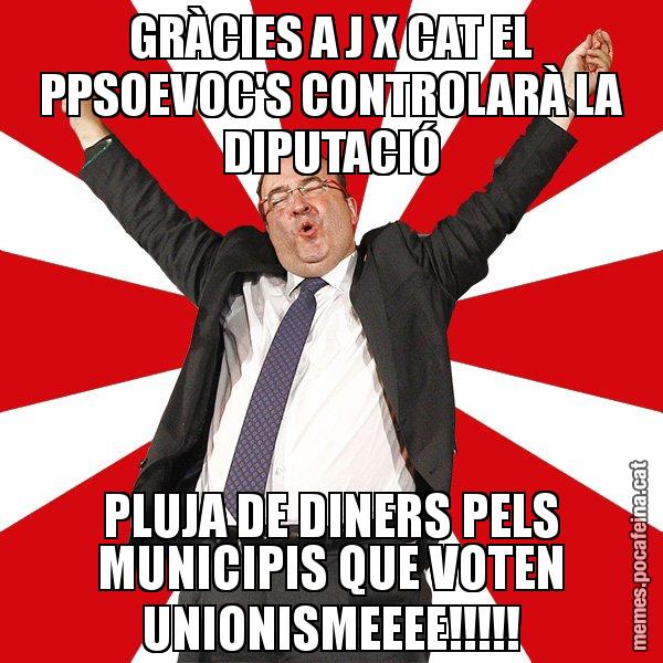 GRÀCIES A J X CAT EL PPSOEVOC'S CONTROLARÀ LA DIPUTACIÓ PLUJA DE DINERS PELS MUNICIPIS QUE VOTEN UNIONISMEEEE!!!!! - Miquel Iceta - 27S