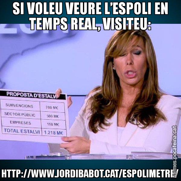 SI VOLEU VEURE L’ESPOLI EN TEMPS REAL, VISITEU: HTTP://WWW.JORDIBABOT.CAT/ESPOLIMETRE/ - Alícia Paper i Suma