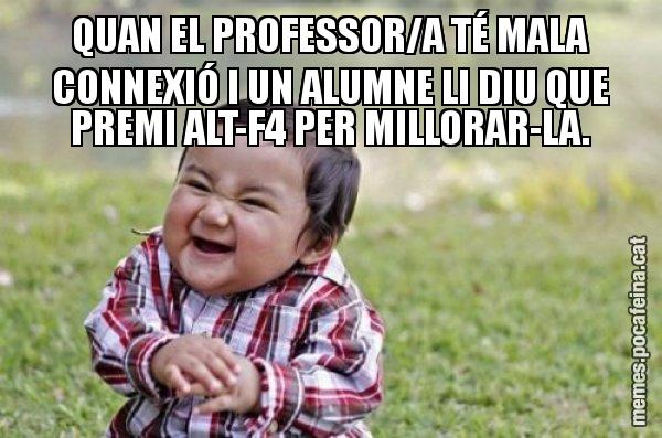 QUAN EL PROFESSOR/A TÉ MALA CONNEXIÓ I UN ALUMNE LI DIU QUE PREMI ALT-F4 PER MILLORAR-LA. - El diabòlic nen asiàtic