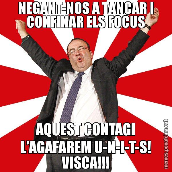 NEGANT-NOS A TANCAR I CONFINAR ELS FOCUS AQUEST CONTAGI L’AGAFAREM U-N-I-T-S! VISCA!!! - Miquel Iceta - 27S
